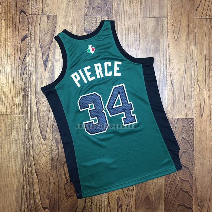 Camiseta Boston Celtics Paul Pierce NO 34 Hardwood Classics Throwback 2007-08 Verde